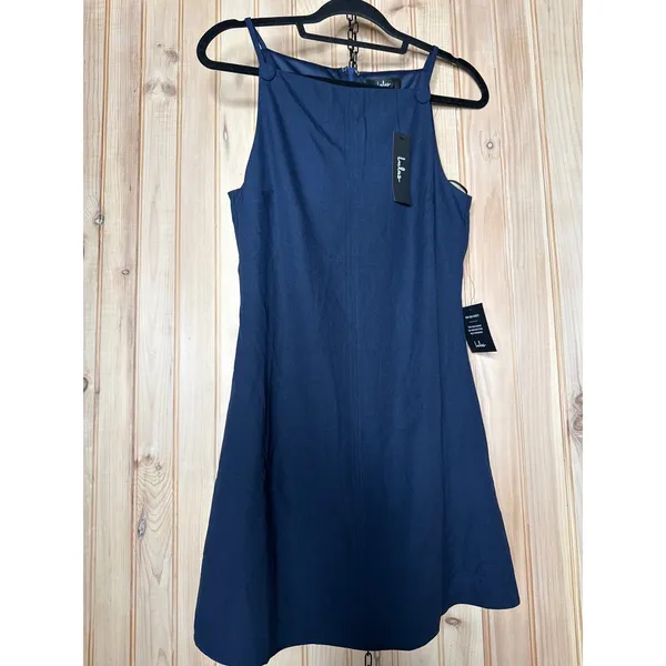 NWT Lulus Mini Dress Navy Blue & Red Sleeveless Button Casual Bundle Size S - Image 4