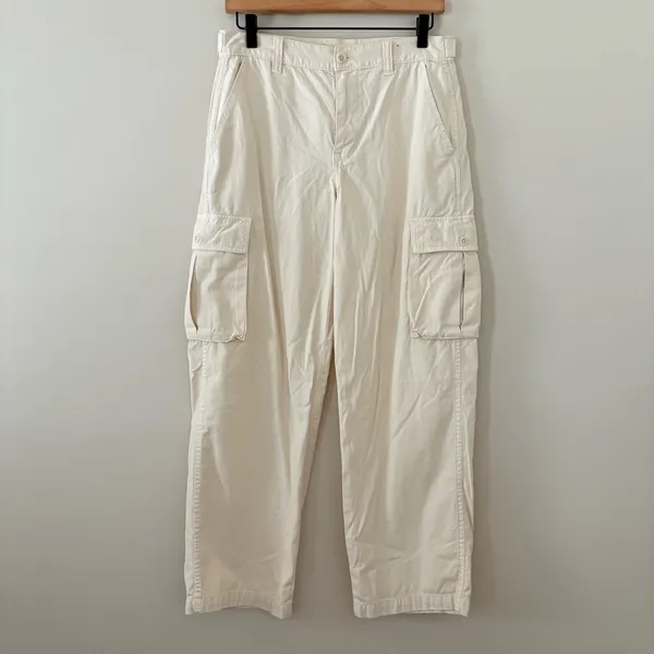 Madewell Garment-Dyed Low-Slung Straight Cargo Pants Cream‎ Vintage Linen 26 - Image 4