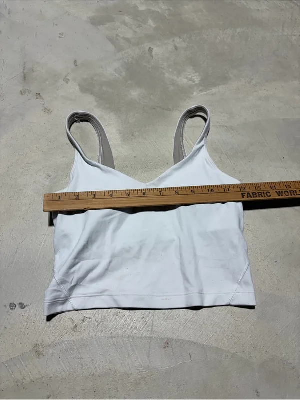 Lululemon White align Cropped Tank Top Bra 2 - Image 4
