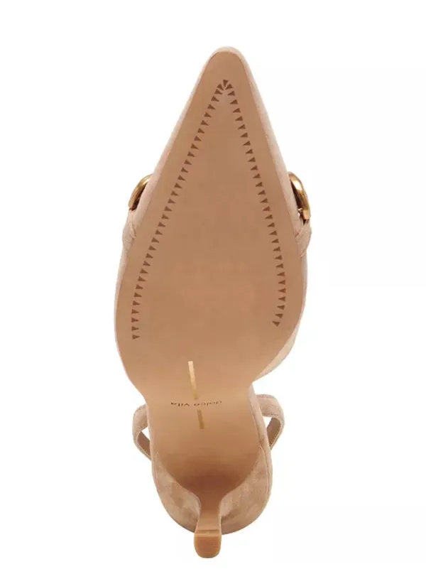 DOLCE VITA Haylee Slingback Pointed Toe Pump suede tan $140 summer 90s party - Image 6