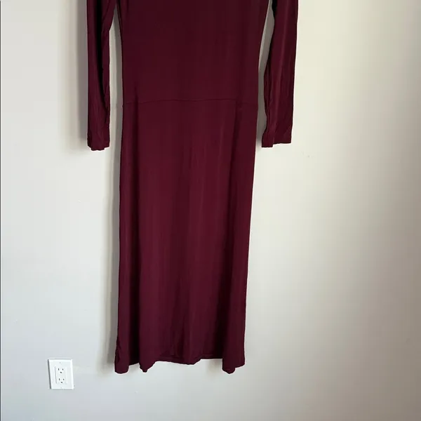 STAUD Portobella Side Ruch Midi Sheath Dress In Merlot Large - Image 8
