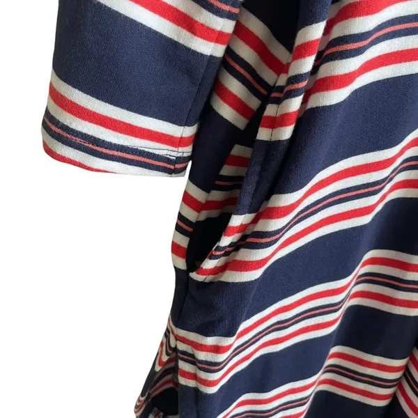 La Blanca Women Sailor Striped Dress L Lace‎ Up Nautical Coastal Preppy Resort - Image 7