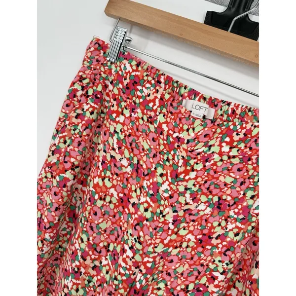 Ann Taylor LOFT Floral Wide Leg Pull On Pant Women's Rayon Small Resort Beach‎ - Image 2