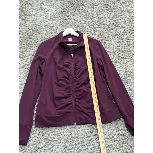 Lucy Power Women’s Track Jacket Full Zip Red Plum Ruched Yoga Athletic Size XL - Image 8