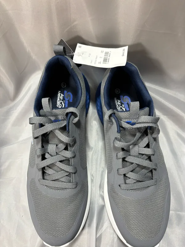 Skechers men’s gray and blue athletic shoes - Image 4