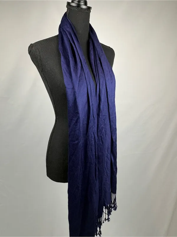 Navy Long Fringe Scarf - Women Accessories - Image 3