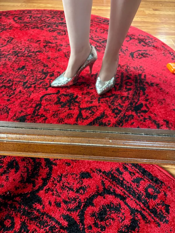 Silver Vintage Sequin Heels Size 10 - Image 11