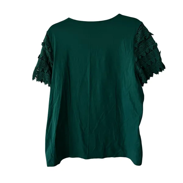 Liz Claiborne Green Lace Sleeve Tunic Top‎ Plus Size 1X - Image 6