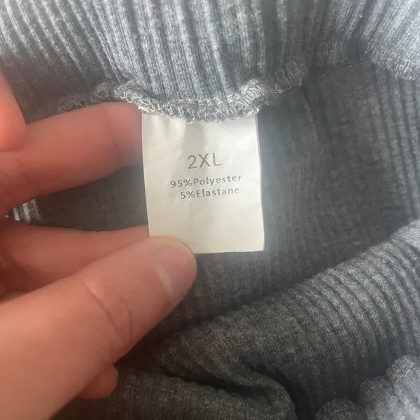 Women's Gray‎ Ribbed Knit 2 Piece Lounge Set 2XL Gray Size XXL - Image 4