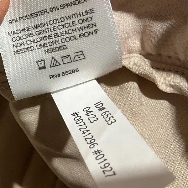EXPRESS Editor Boot Mid Rise Dress Trouser Pant Size 6 Cream Khaki - Image 8