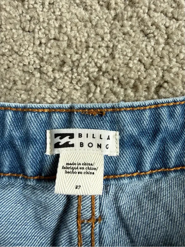 Billabong Light Blue Distressed Denim Cutoff Shorts - Image 4