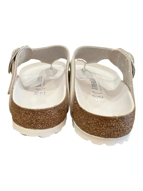 Birkenstock Gizeh Big Buckle White Leather Sandals Women’s 8 EU 39 Regular NIB - Image 9