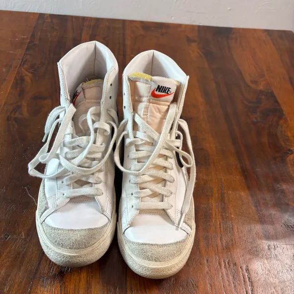 Nike Blazer Mid 77 Vintage Womens 10‎ White Black High Top Sneakers CZ1055-100 - Image 9