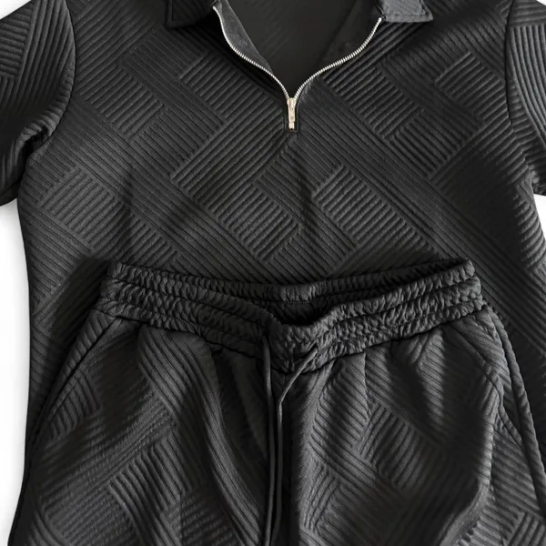Mens Matching Set ✦ Open To All Offers ✦ Bundle Measurements: Used Excellent Condition. Mens Full Set Thick Patterned Business Shirt Black Size Small ——— TAGS ——— #Formal #Business #y2k #Black #Polo - Image 3