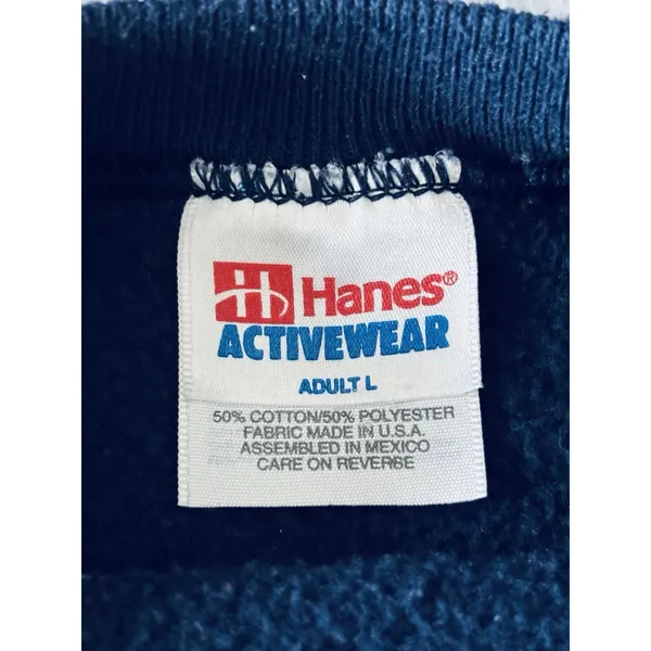 Vintage 1990s Blue Crewneck Sweatshirt Happiness Is Grandma's House Lrg Granny - Image 5