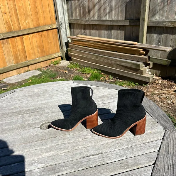 Steven by Steve Madden Nara Stacked Heel Sock Bootie in‎ Black Size 5.5 - Image 4