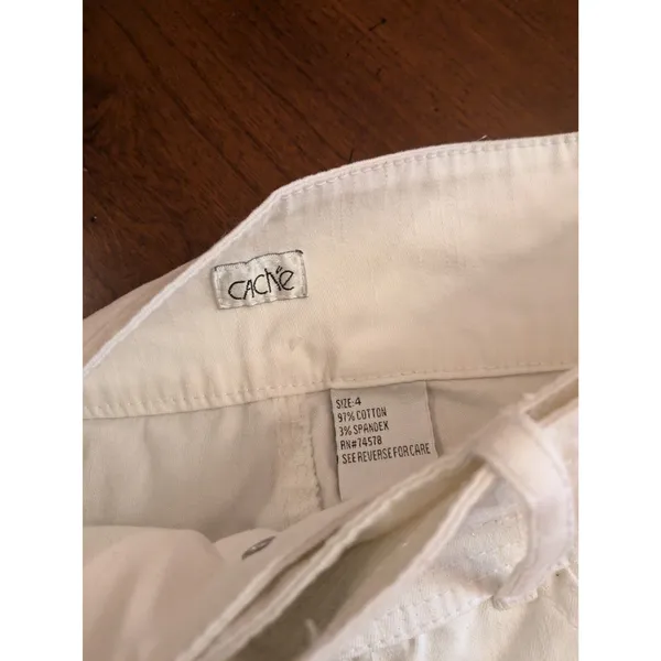 Cache White Denim Capri Jeans Women’s Size 4 - Image 7