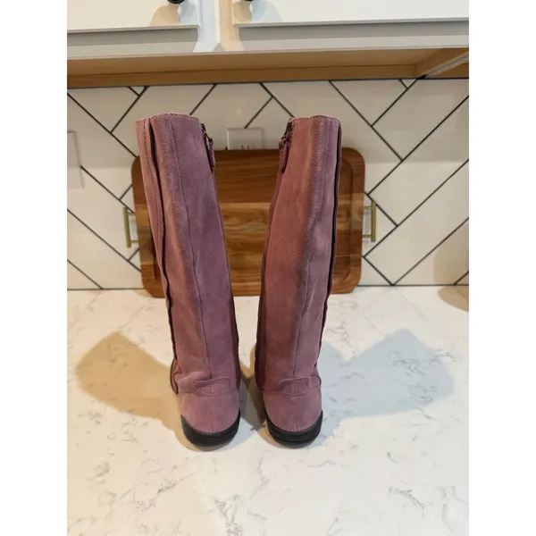 vintage Palladium knee-high boots made soft suede dusty purple Y2K casual boho - Image 5