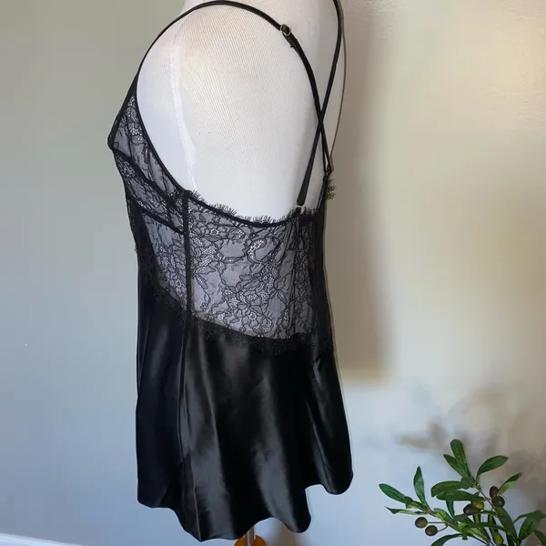 VS Sheer Eyelash Lace Satin Slip Nighty - Image 6