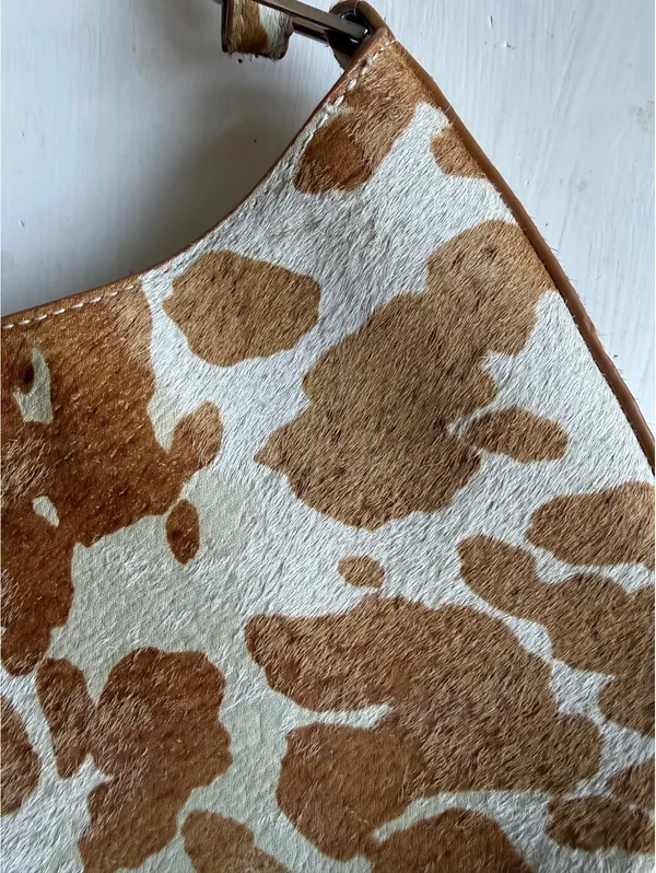 Urban Outfitters Brown and White Cow Print Shoulder Bag - Image 3