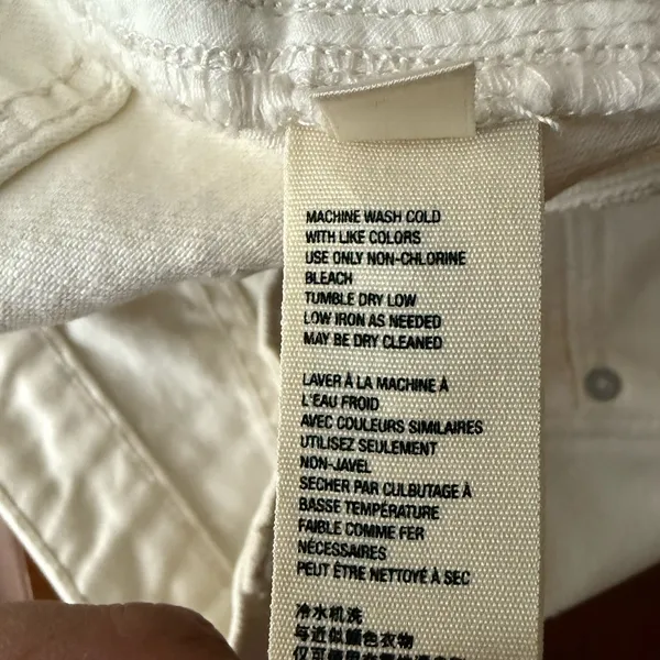 We The Free Skirt 31 White Distressed Denim Button Fly Pockets Free‎ People - Image 6