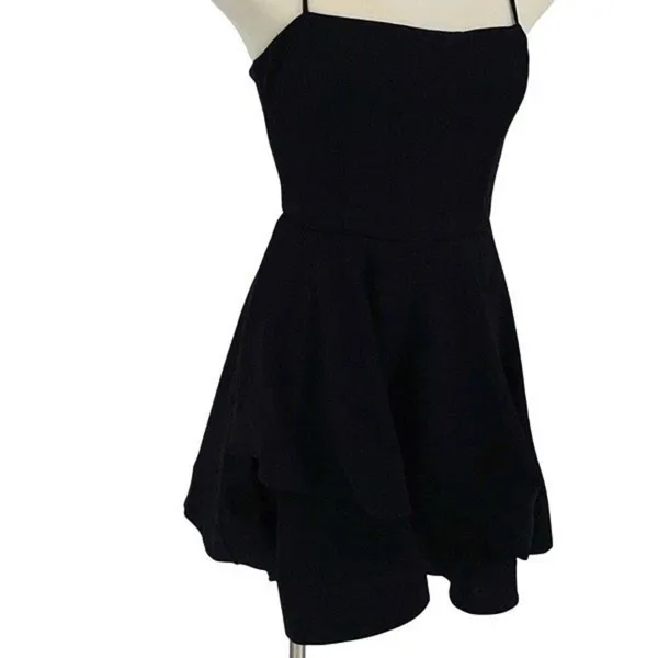 Windsor Womens Crisscross Back Lined Mini Fit & Flare Dress Black Size‎ Small - Image 2