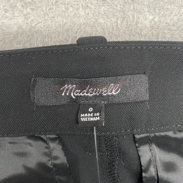 Madewell Pants Womens 0 Black The Fairbanks Mid Rise Office‎ Minimal NO085 - Image 10