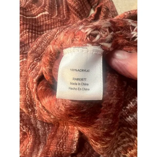 a.n.a pullover Mock Sweater Sz L Rust/White/Brown NWT - Image 4