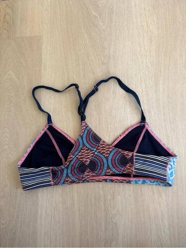 XiRENA Blue, Coral & Brown Printed Bralette - Image 2