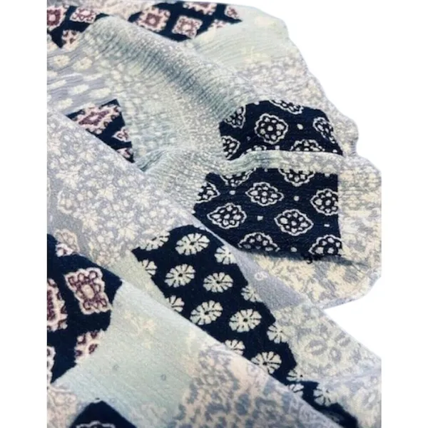 Dainty Hooligan Blue Patchwork Print Off Shoulder Crop Top‎ Boho Festival Small - Image 10