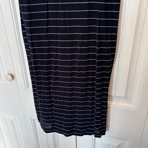 Lauren‎ Ralph Lauren Blue And White Stripe Midi Dress Size Medium - Image 4