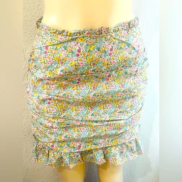 FOR LOVE & LEMONS RALEIGH FLOWER PRINT SHIRRED SKIRT SizE M - Image 8