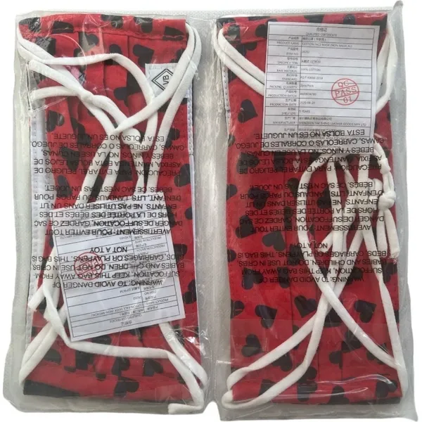 Lot 2 Vera Bradley Cotton Pleated Masks With Adjusters - 2 pack Sweet Hearts - Image 3