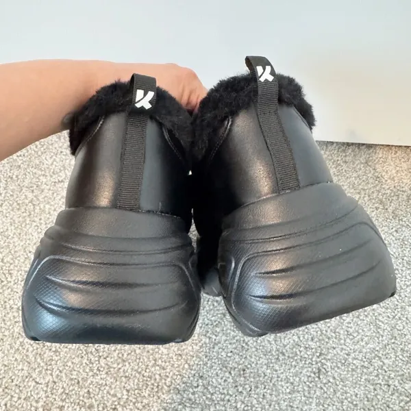 Koi Fur Trim Sneakers Size 8 Black Faux Leather New Whimsigoth Fairy Grunge Punk - Image 5