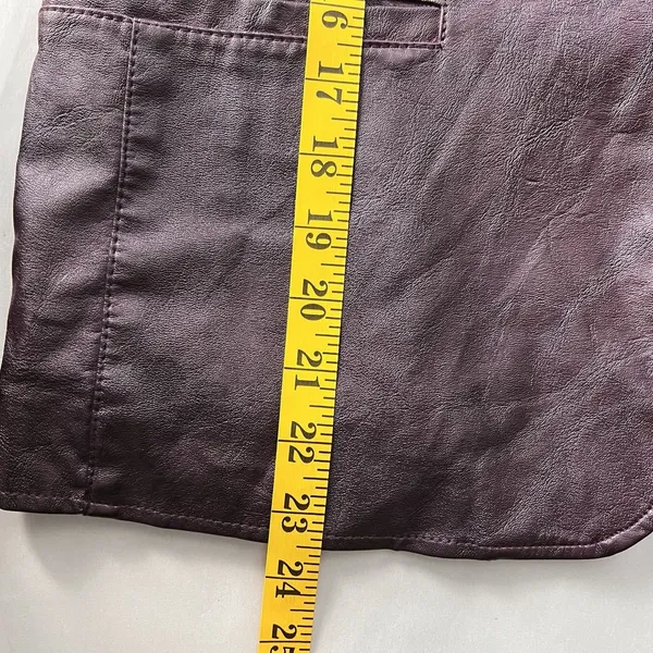 Bagatelle Jacket Womens Small Burgundy Garment Dyed Faux Leather Notch Collar - Image 11