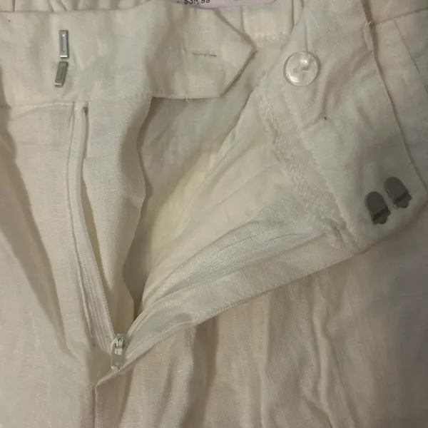 SO Cream Wide Leg Linen Pants White - Image 8