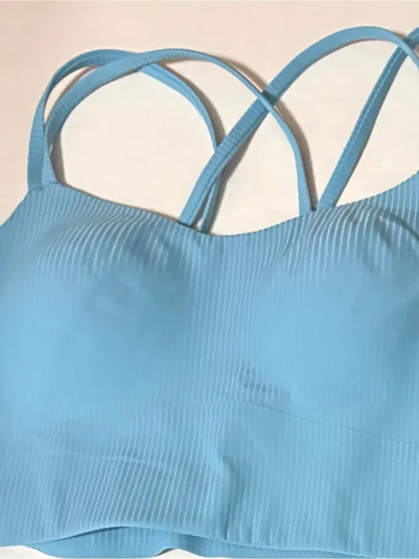NWT size 8 washed blue lululemon like a cloud bra b c cup ribbed long line - Image 2