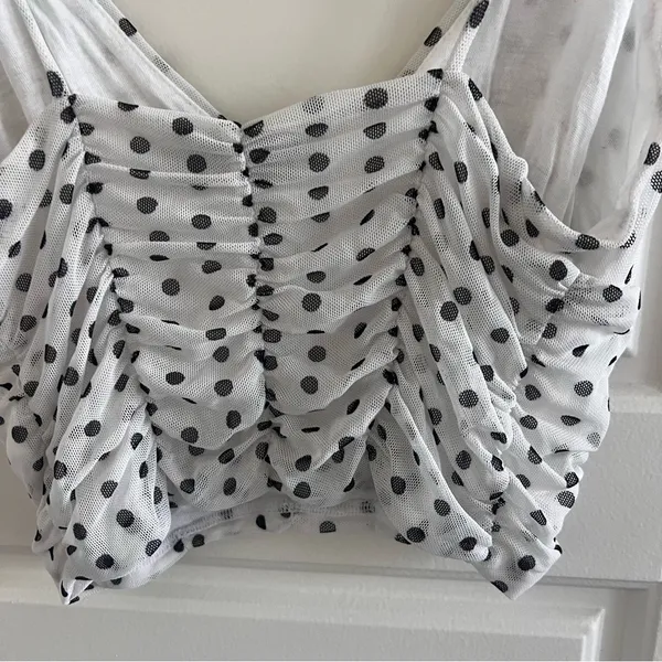 Urban Outfitters Black and White Polka Dot Camisole - Image 5