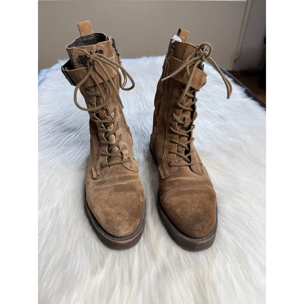 Sam Edelman Brown Suede Junip Combat Boots - Image 2
