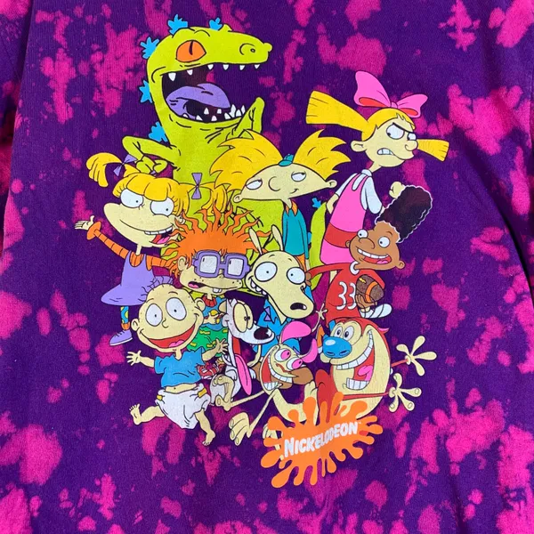 Nickelodeon Rugrats/Hey Arnold tie dye graphic tshirt size M purple - Image 3