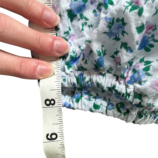 LoveShackFancy Violet Smocked Mini Dress Blue Floral - Image 11