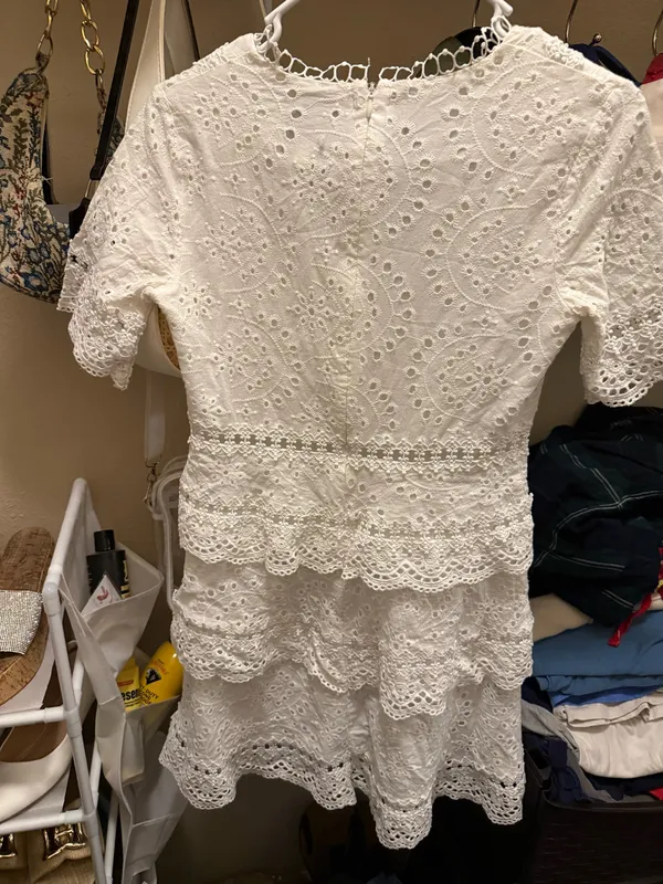 White Ruffle Dress Size M - Image 2