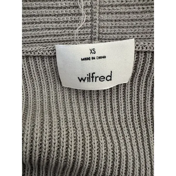 Wilfred Aritzia Womens Cardigan XS Gray Knit Open Front Sweater - Image 6