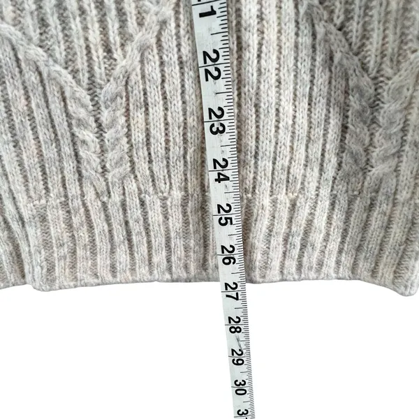 Talbots Sweater Womens XL‎ 0X Cream Diamond 3D Knit Pullover Cottage Fisherman - Image 8