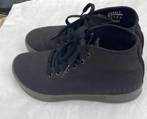 Nobull Project WOMEN'S MID CANVAS TRAINER Rubber Cup Sole Black & Green. Size 7 - Image 2
