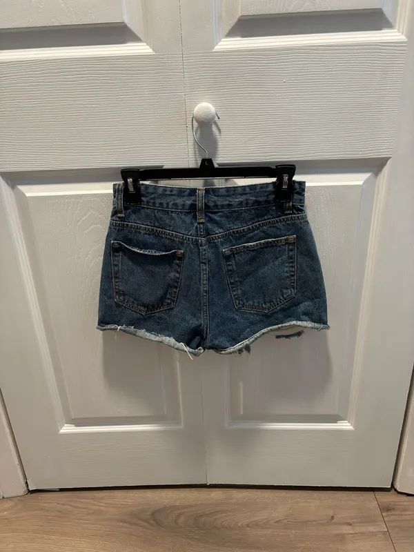 Dark denim jean shorts Blue - Image 2
