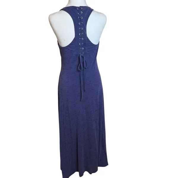 Anthropologie Maeve Melanie‎ Purple Knit Maxi Dress Size S Small Lace Back - Image 7