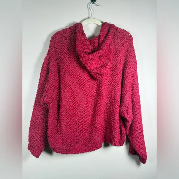 Anthropologie Pilcro Sailcloth Hooded Cropped Sweater Sz XL Loose Knit - Image 13