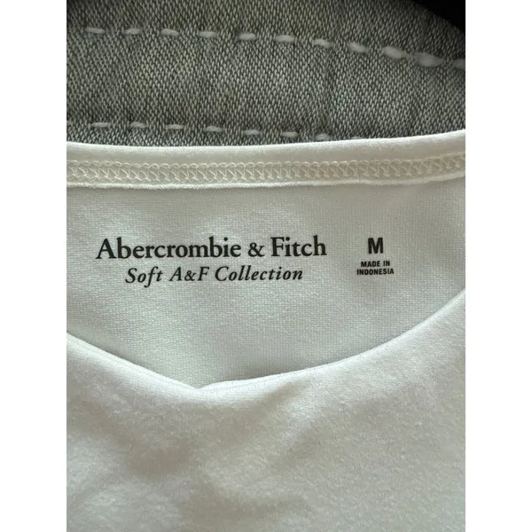 Abercrombie & Fitch White Bodysuit Soft A&F Cutout High Neck Racerback Medium - Image 3