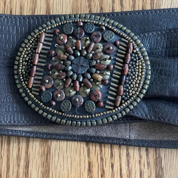 Chico’s Vintage Bead And Wood Buckle Waist Belt 40” - Image 10